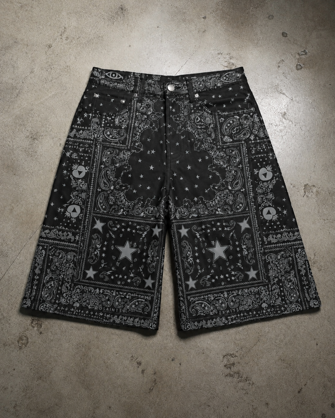 Leather long short bandana engraved