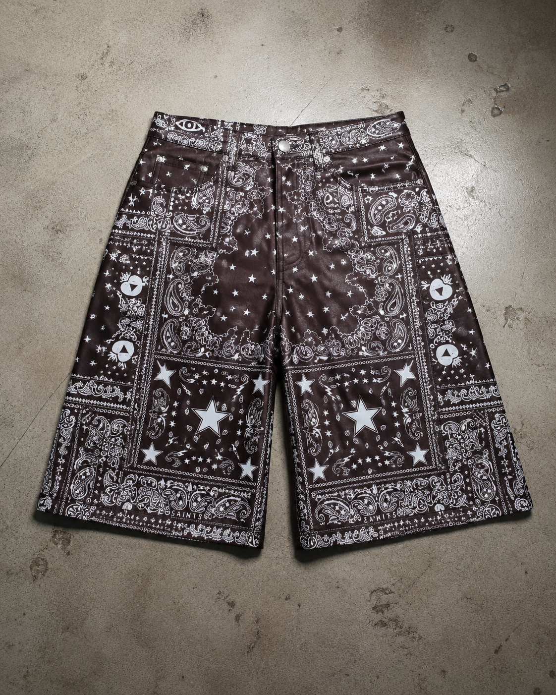 Leather long short bandana engraved