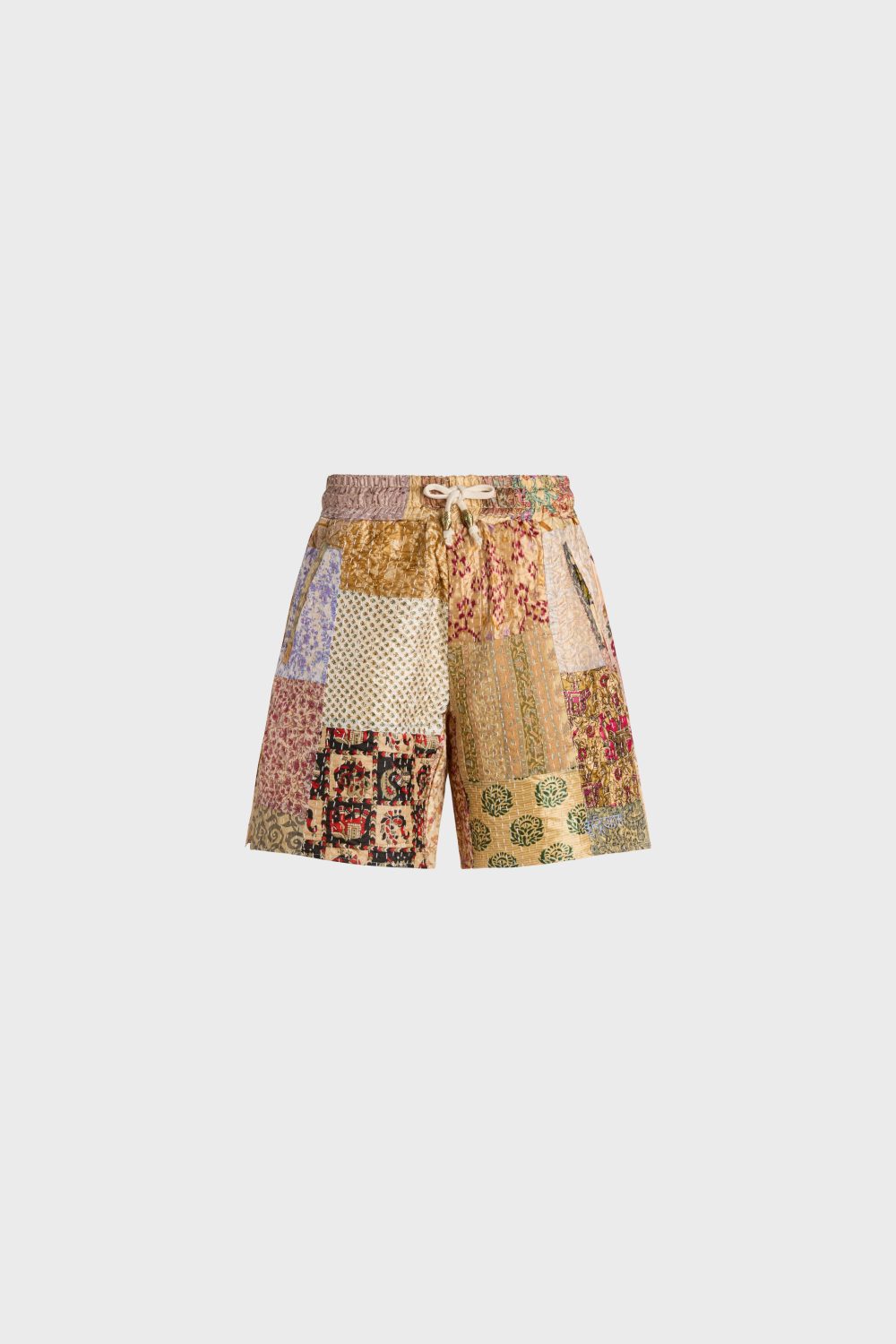 Patchwork silk short
