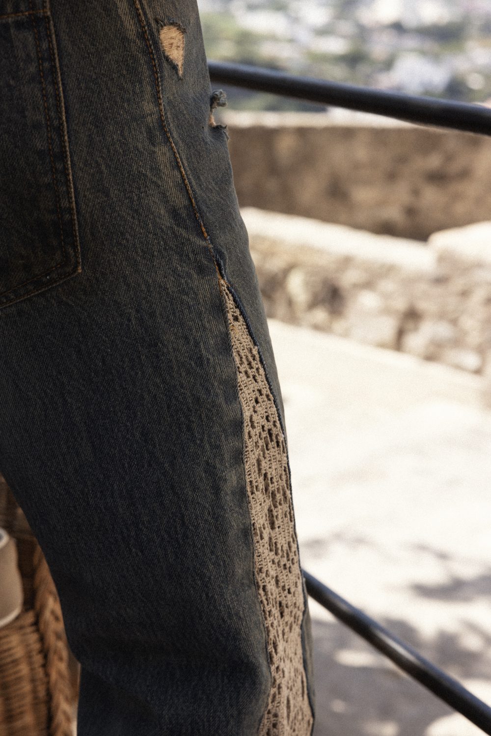 Denim flared pant old wash