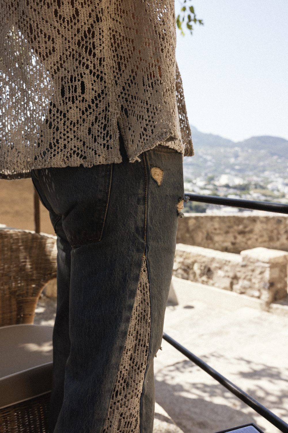 Denim flared pant old wash