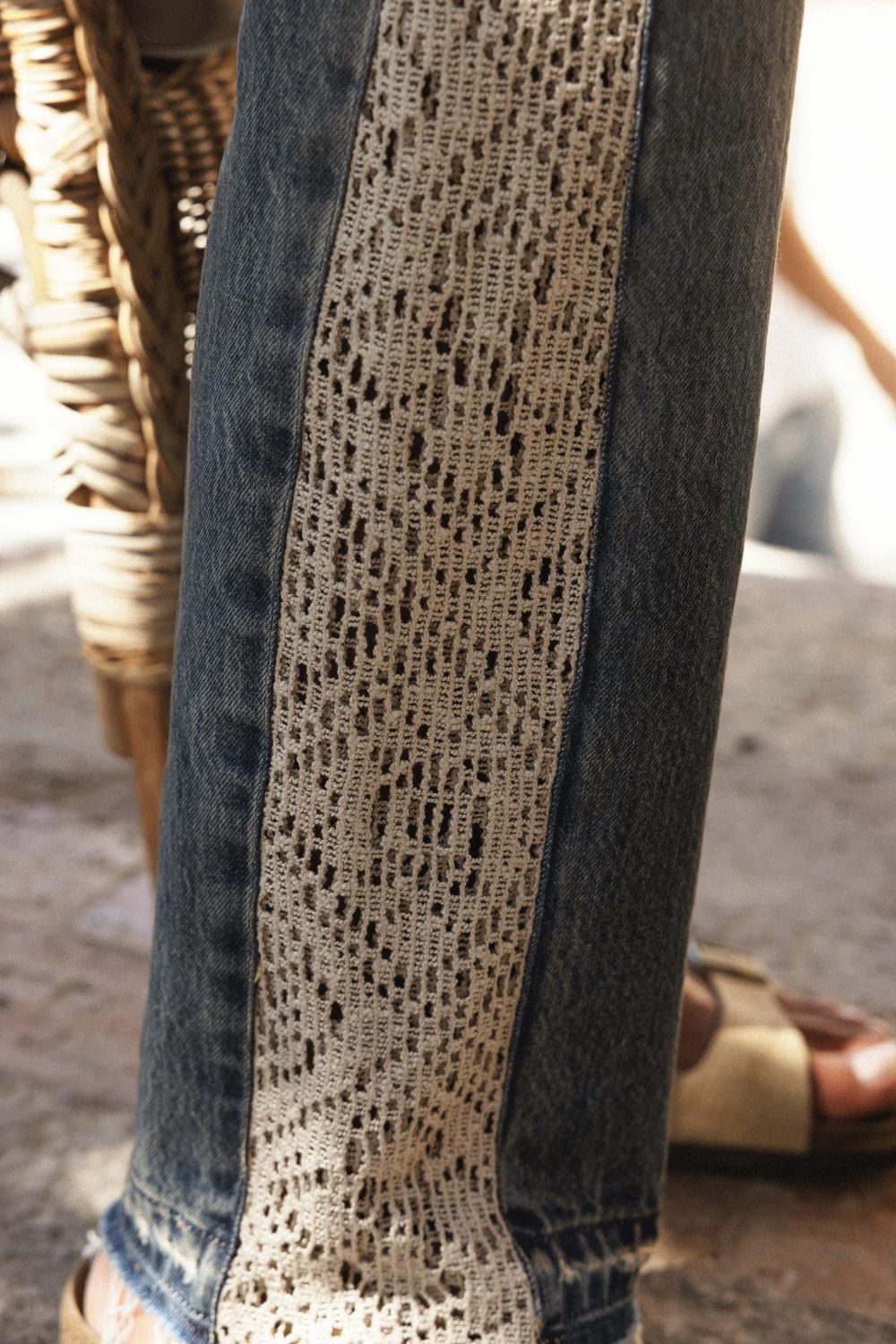 Denim flared pant old wash