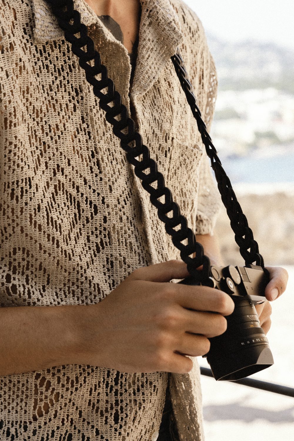 Linen macrame shirt