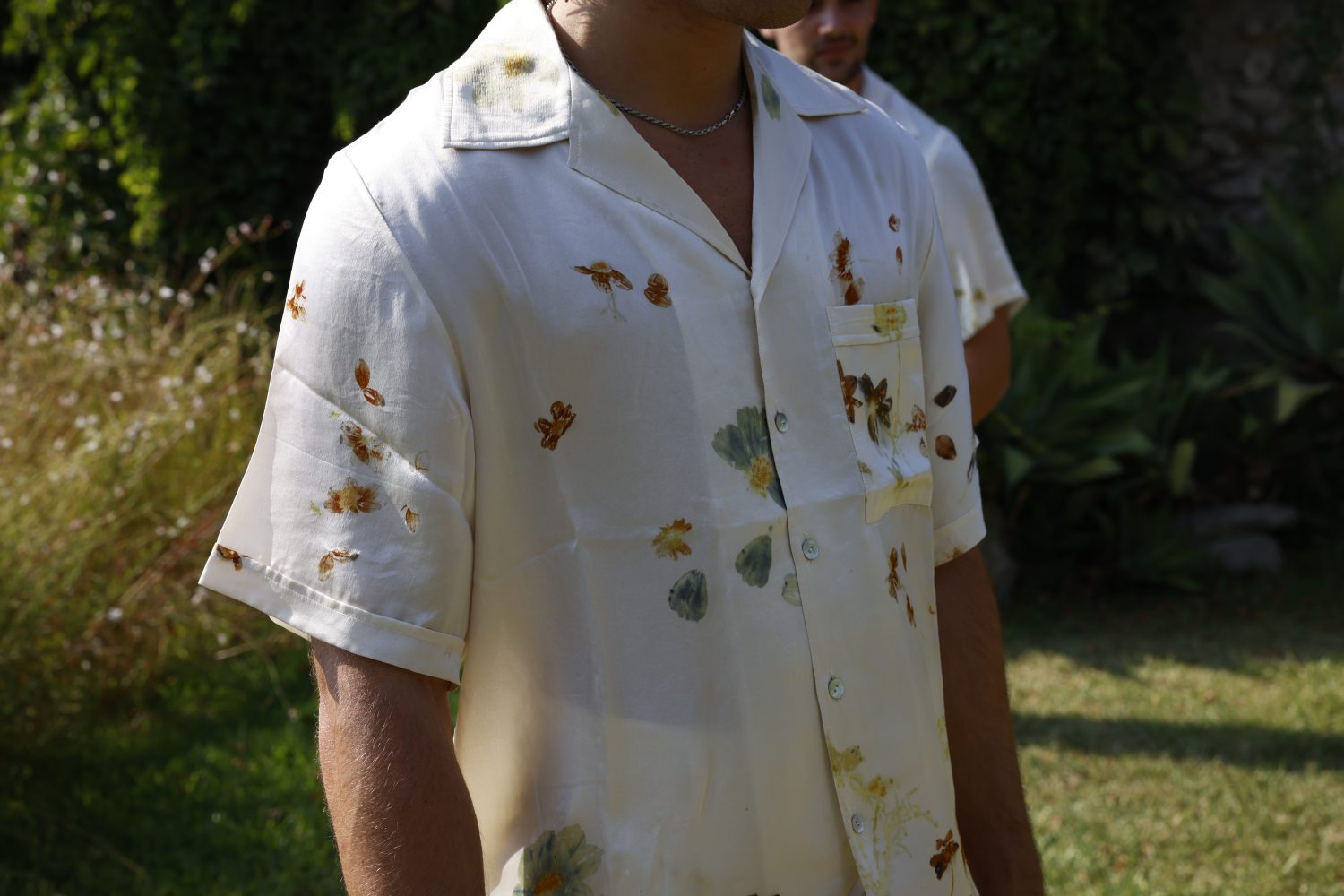 Botanical Print peace silk shirt