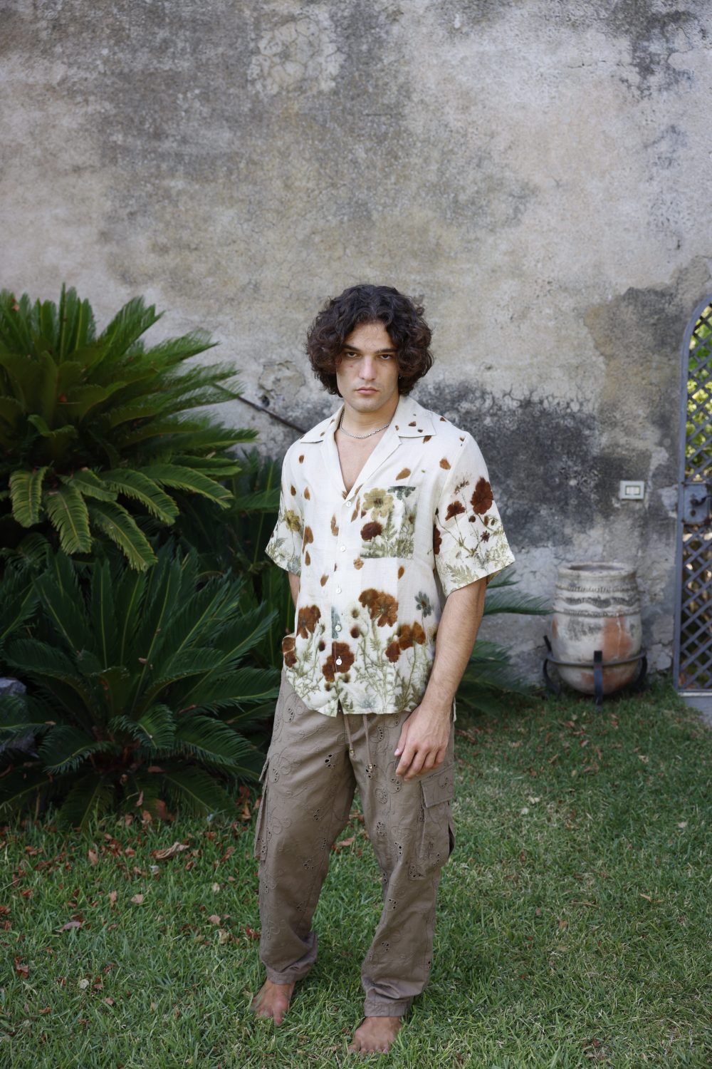 Botanical Print peace cachemire shirt