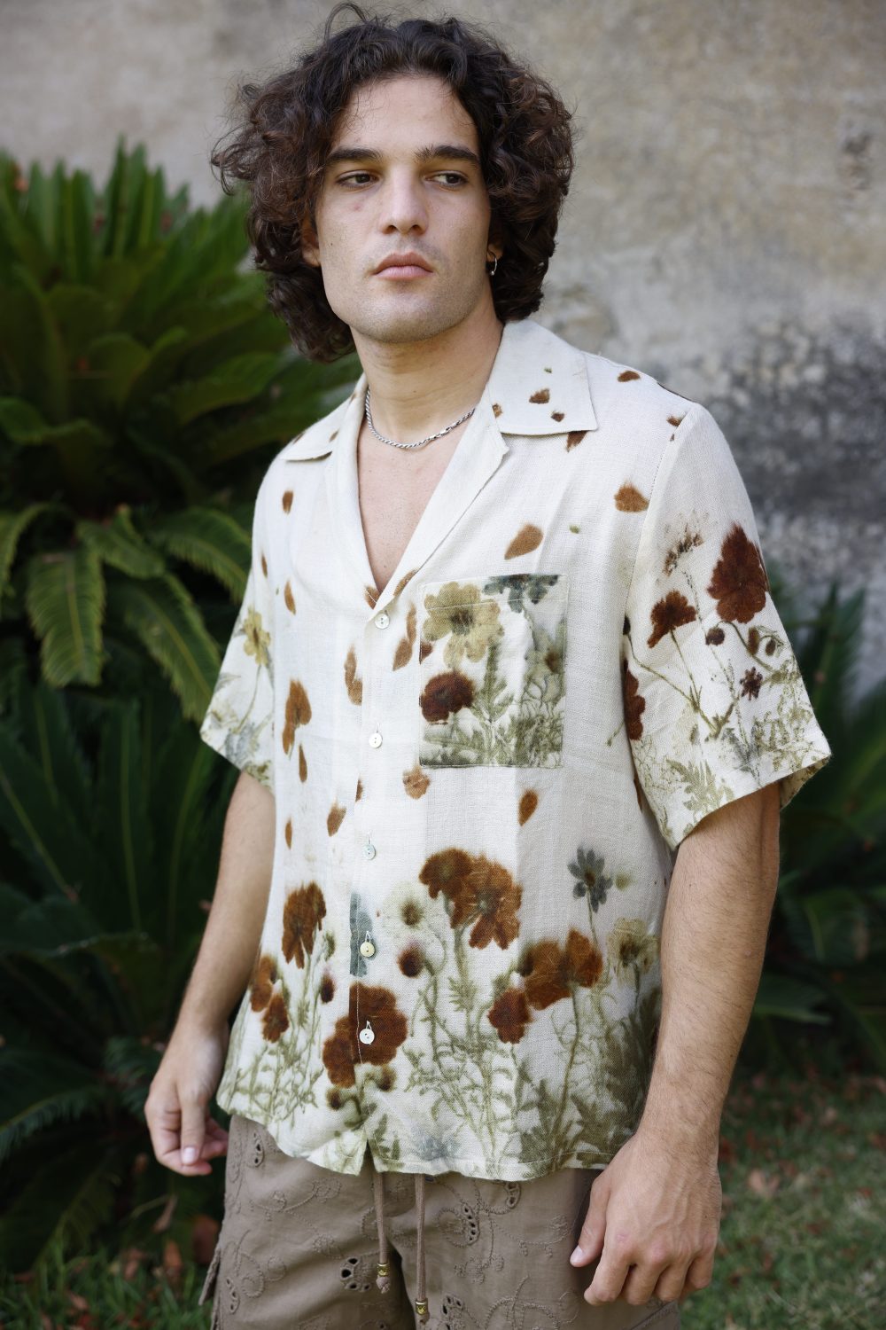 Botanical Print peace cachemire shirt