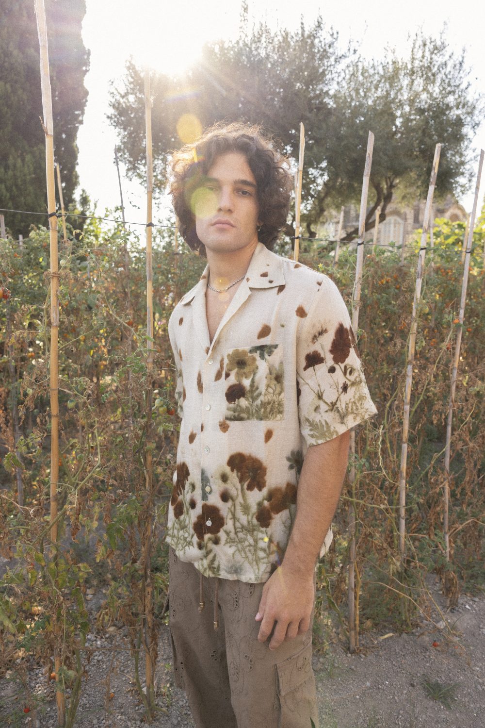 Botanical Print peace cachemire shirt