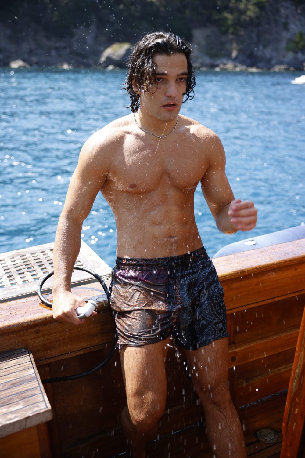 Patchwork bandana beach short