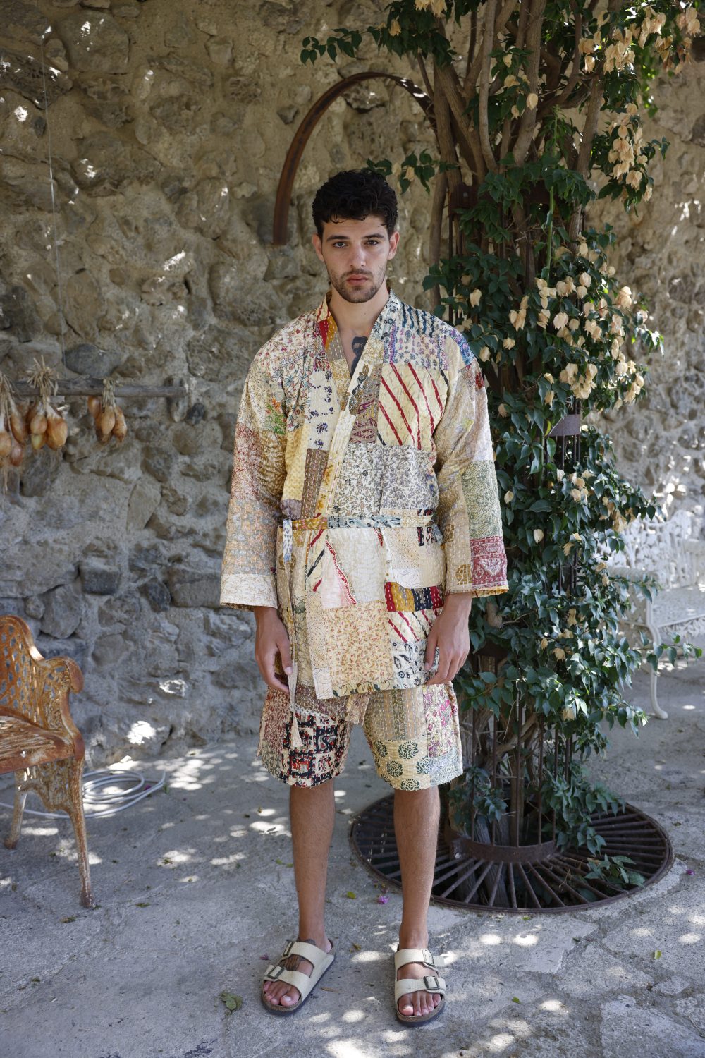 Patchwork silk kimono