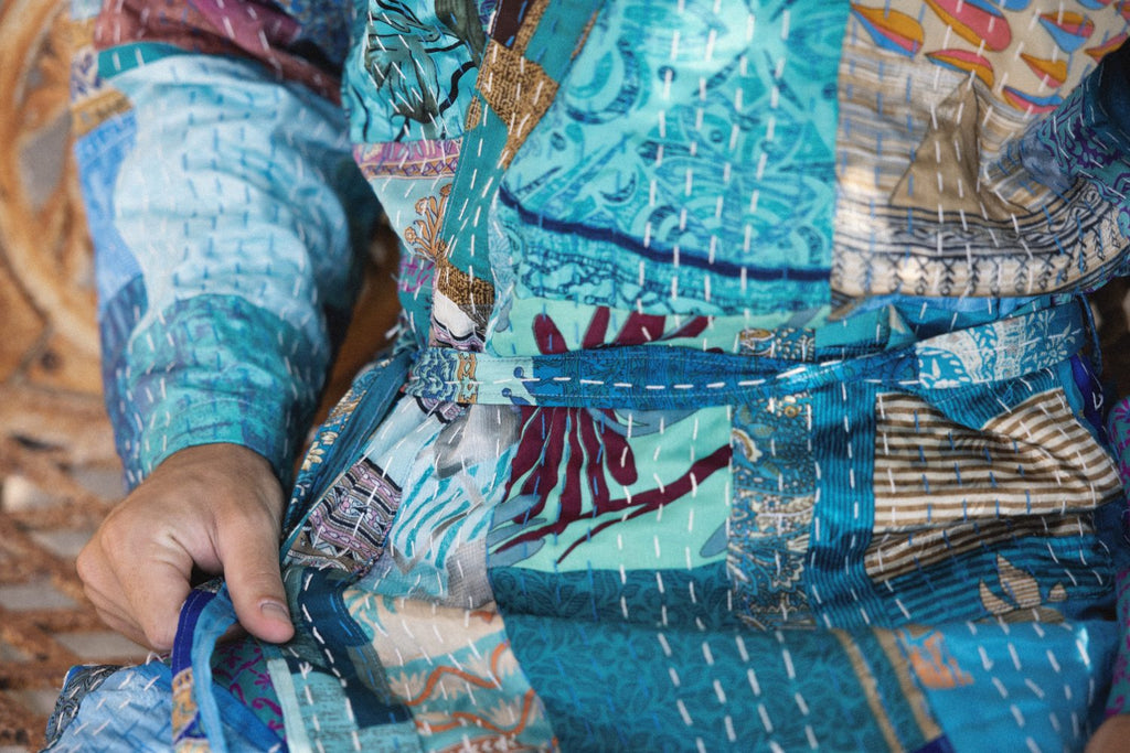 Patchwork silk kimono